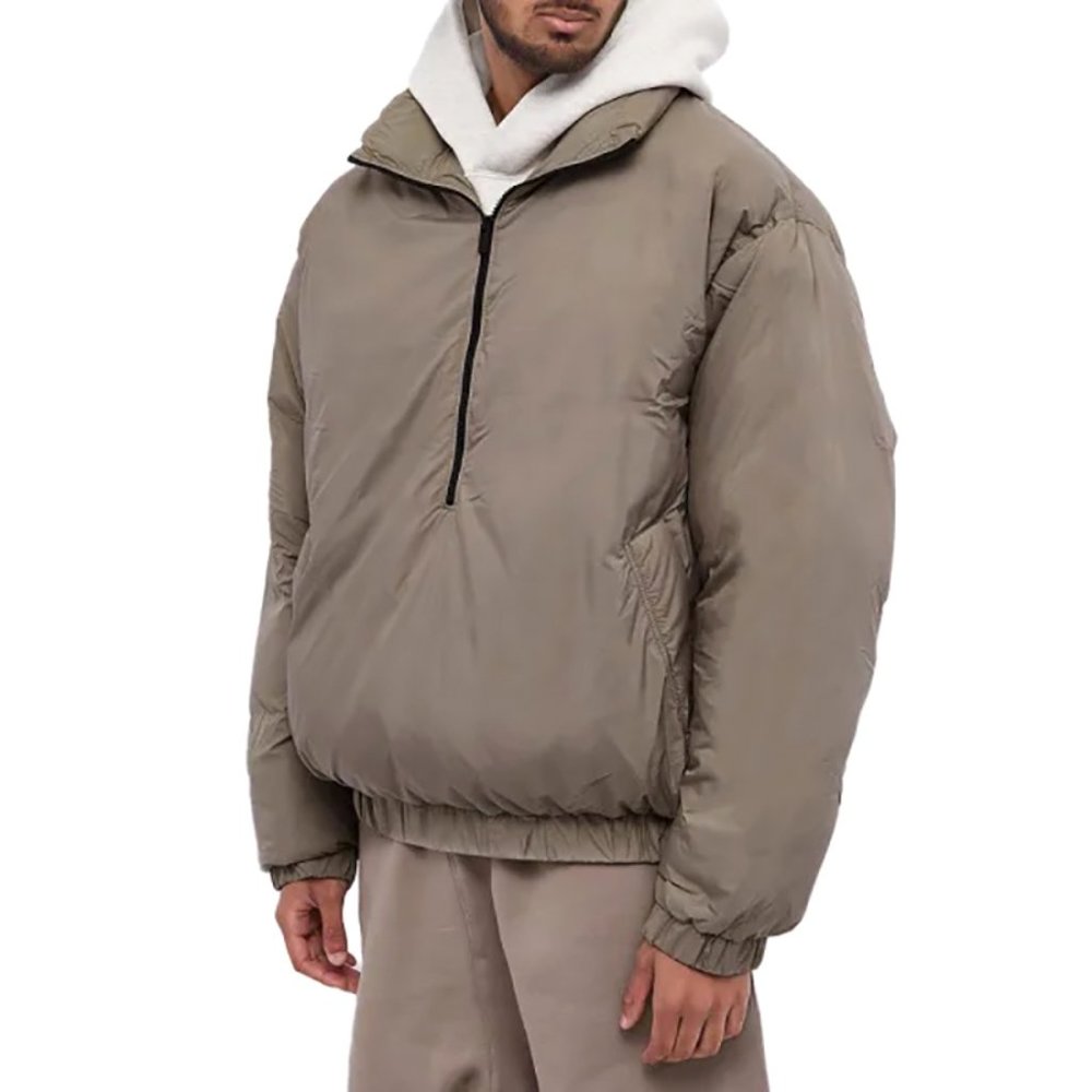 Essentials Fear Of God Quilted Anorak 1/2 Zip Pullover Jacket Desert Taupe S NEW